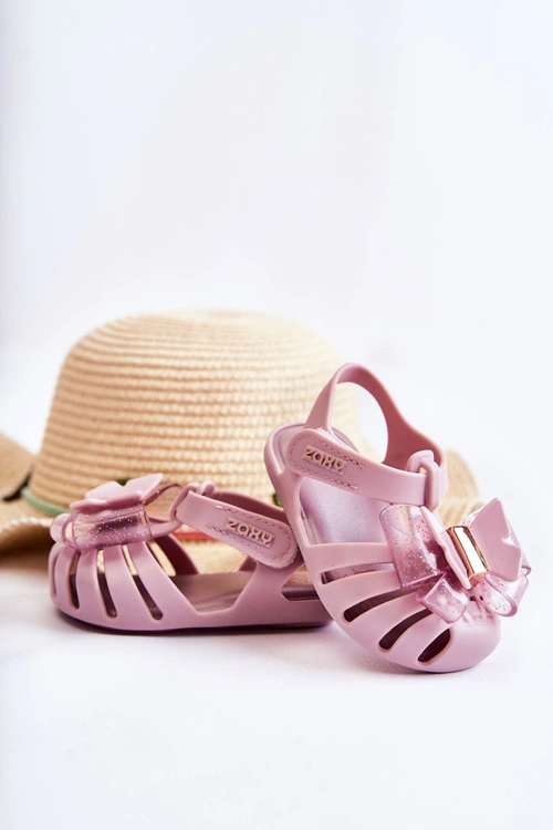 Dziecięce Sandałki Na Rzep Pachnące ZAXY JJ385034 Jasnofioletowe