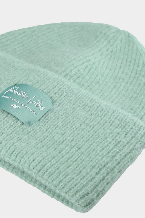 Dziewczęca Czapka Zimowa 4F 4FJWAW24ACAPF415-47S Miętowa
