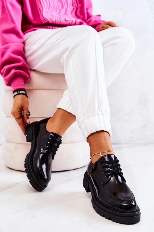 Lakierowane Półbuty Wiązane La.Fi Czarne Joselin