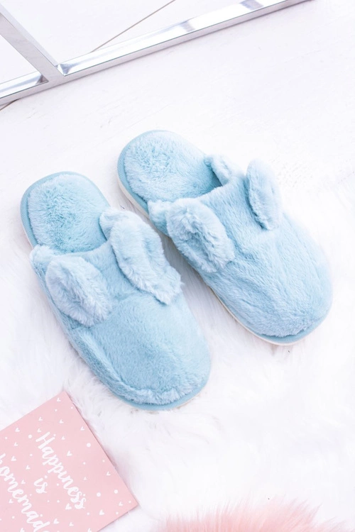 Kapcie Damskie Króliki z Uszami Błękitne Alabama