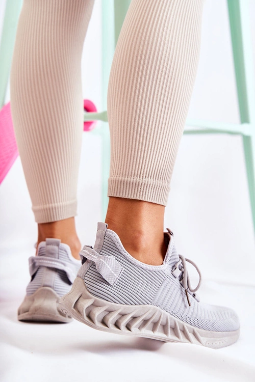 Damskie Sportowe Buty Materiałowe Szare Lenney