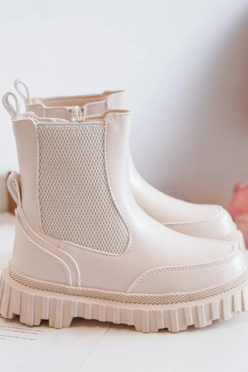 Botki Dziecięce Na Suwak Ocieplane Beżowe Jolynn