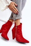 Asymetryczne Botki Na Obcasie Lu Boo Czerwone 