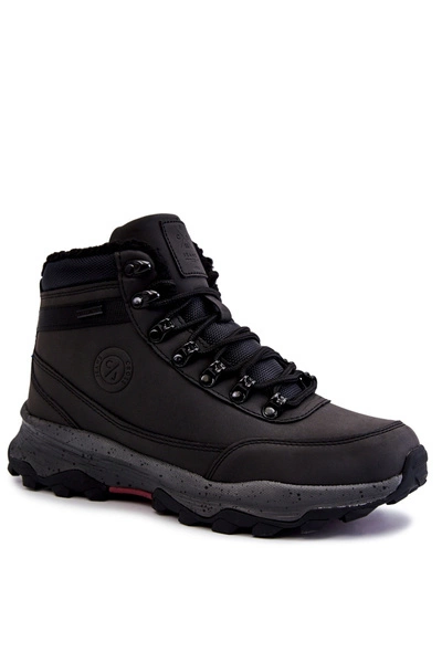 Męskie Ocieplane Buty Trekkingowe Cross Jeans KK1R4027C Czarne