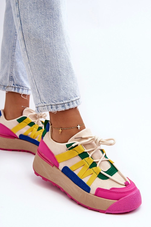 Damskie Zamszowe Buty Sportowe Na Platformie Multikolor Rohan