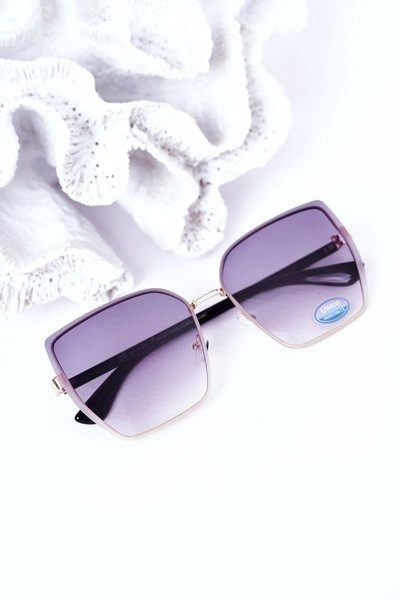 Złote Kwadratowe Okulary Szare Ombre