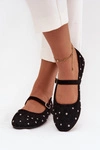 Zdobione Baleriny Damskie Z Paskiem Czarne Olivisse
