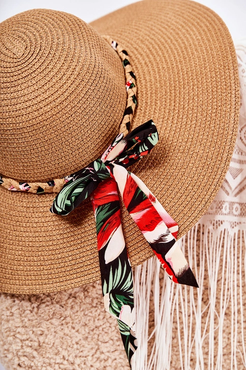 Damski Kapelusz Z Kolorowym Paskiem Camel Marsela