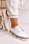 Damskie Skórzane Półbuty Maciejka Białe 02936-11