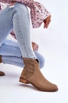 Zamszowe Botki Nicole 2791/023 Ciemnobeżowe