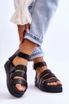 Sandałki Na Masywnej Platformie Czarne Lisbona