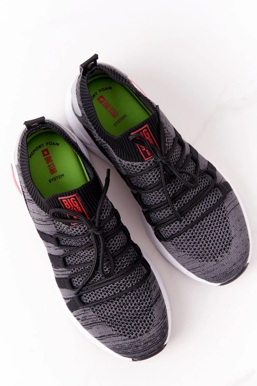 Damskie Sportowe Buty Memory Foam Big Star HH274532 Ciemnoszare