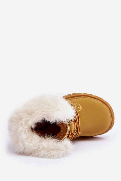 Dziecięce Trapery Botki Na Suwak z Futerkiem Camel Gerande