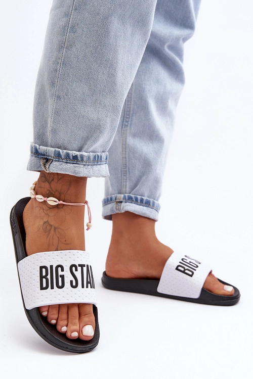 Klasyczne Damskie Klapki Big Star MM274713 Biało-Czarne