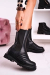 Botki Sztyblety Na Platformie Czarne Evelina