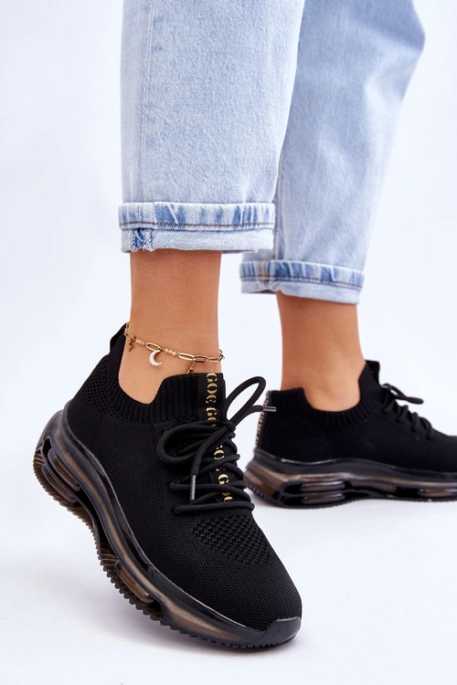 Damskie Wsuwane Skarpetkowe Buty GOE JJ2N4080 Czarne