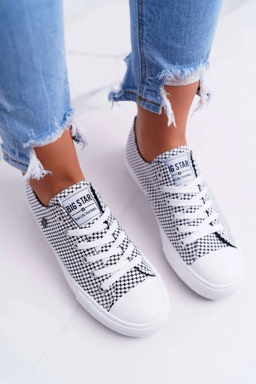 Damskie Trampki Big Star W Kratkę Białe DD274035