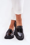 Mokasyny Damskie Lakierowane Ze Zdobieniem Czarne Nallae