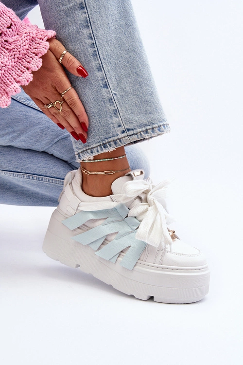 Zazoo 2F-7033 Sneakersy Na Masywnej Platformie Niebieskie