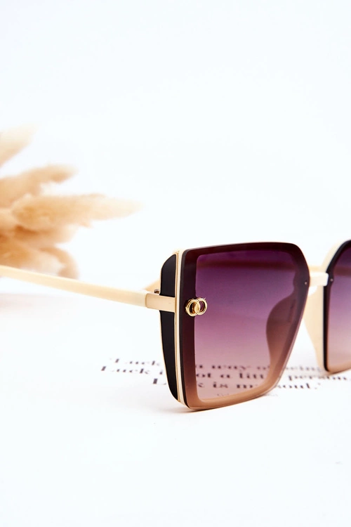 Duże Okulary Przeciwsłoneczne UV400 MA20601 Beżowe