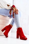 Botki Na Słupku Odkryte Palce Czerwone Adore