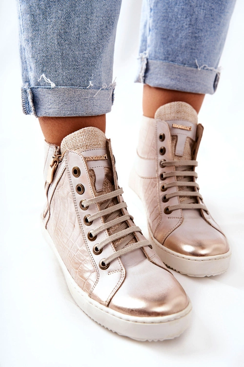 Wysokie Trampki Na Suwak Monnari 0630-M15 Beżowe