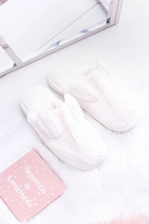 Kapcie Damskie Króliki z Uszami Białe Alabama