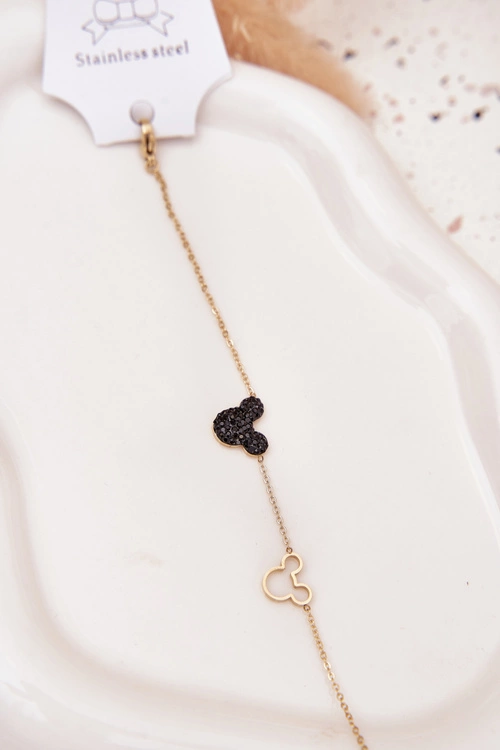 Bransoletka Ze Stali Nierdzewnej Myszka Miki Złota