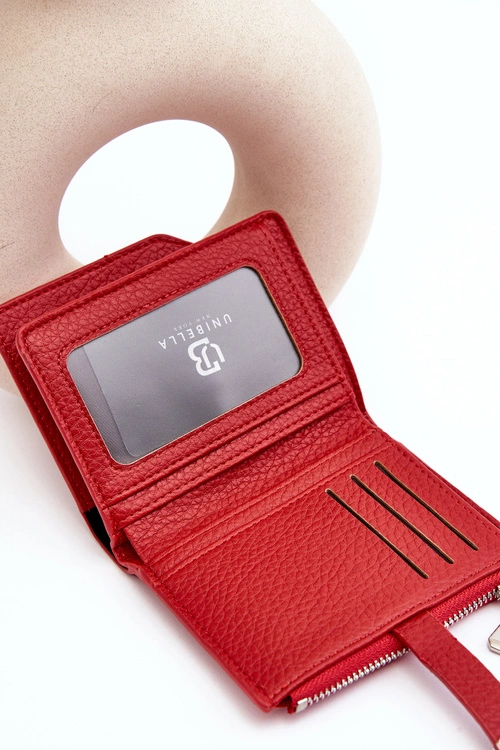 Damski Portfel Portmonetka Z Ekoskóry Czerwony Lazara