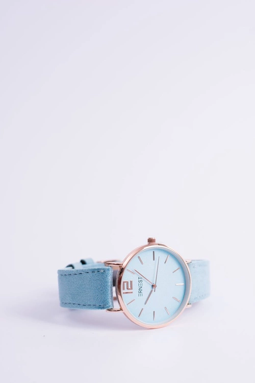 Damski Zegarek Ernest Manon Zamszowy Błękitny