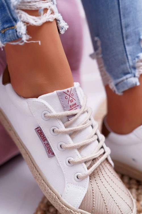 Trampki Damskie Cross Jeans Białe DD2R4095