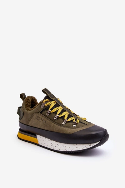 Męskie Buty Sportowe Ocieplane Khaki Big Star MM174109