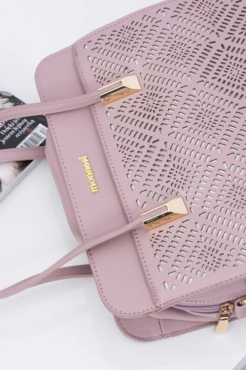 Torebka Damska Klasyczna Torba A4 Brudny Róż