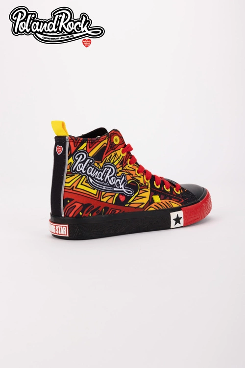 Trampki Pol'and'Rock Festival X Big Star SS174501 Czarno-Czerwone