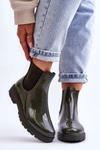 Damskie Wsuwane Kalosze Sztyblety Ciemnozielone Larone