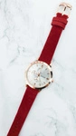 Damski Zegarek Ernest Darsi Bordowy Zamsz