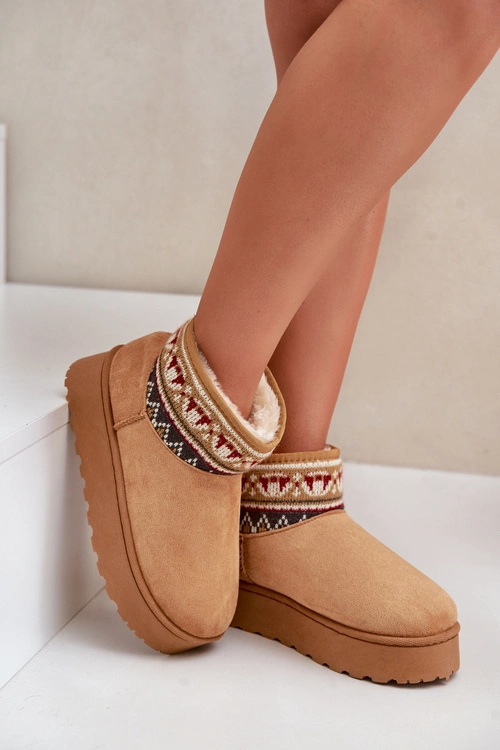 Śniegowce Damskie Ze Wzorem Na Platformie Camel Avatharia