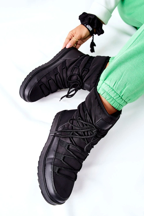 Damskie Śniegowce Ocieplane Czarne Cironeus