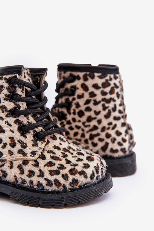 Dziecięce Botki Ocieplane z Suwakiem Beżowe Goopy