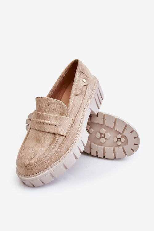 Damskie Zamszowe Wsuwane Półbuty Beżowe Fiorell