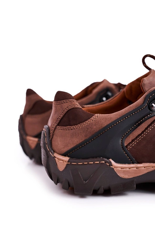 Męskie Skórzane Półbuty Trekkingowe BEDNAREK Brązowe