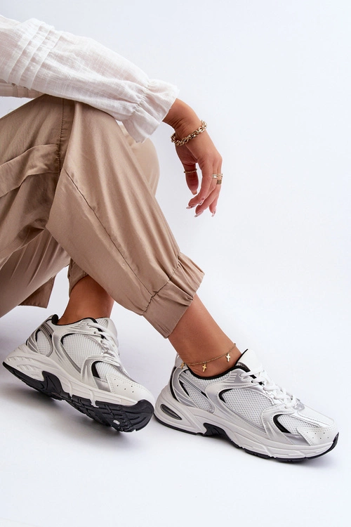 Damskie Buty Sportowe Sneakersy Biało-Czarne Leranea