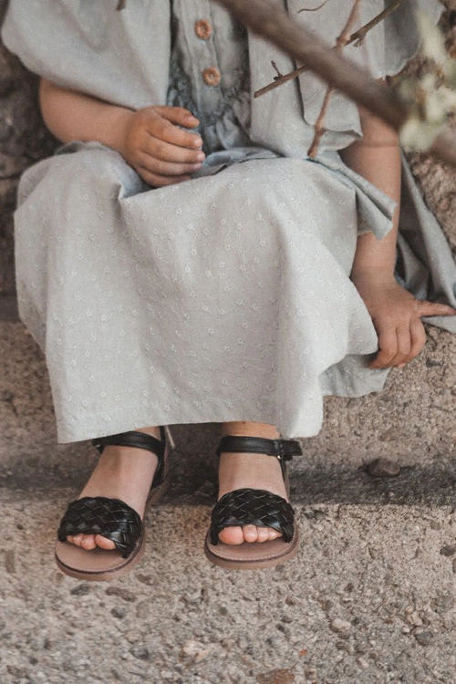 Dziecięce Sandały Z Plecionką Czarne Bailly