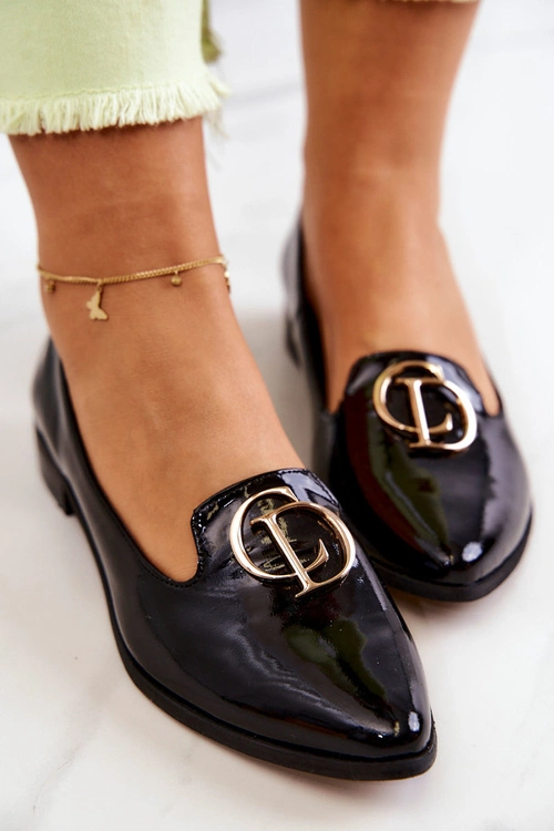 Damskie Lakierowane Mokasyny Lordsy Nicole 2712/035 Czarne