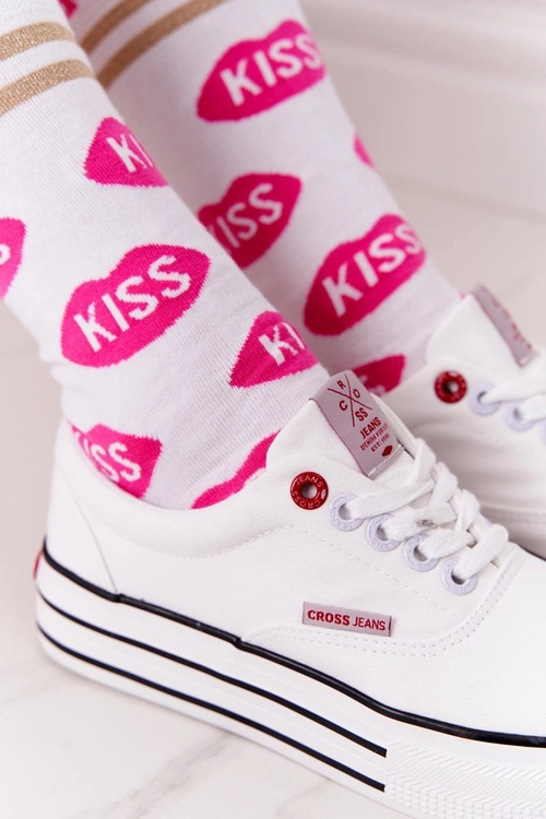 Damskie Tenisówki Na Platformie CROSS JEANS FF2R4001C Białe
