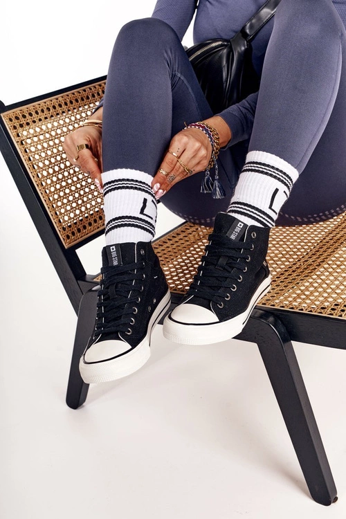 Damskie Wysokie Trampki Big Star DD274330 Czarne