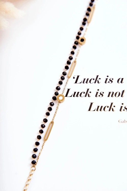 Damska Podwójna Bransoletka Mini Zegar Złoto-Czarna