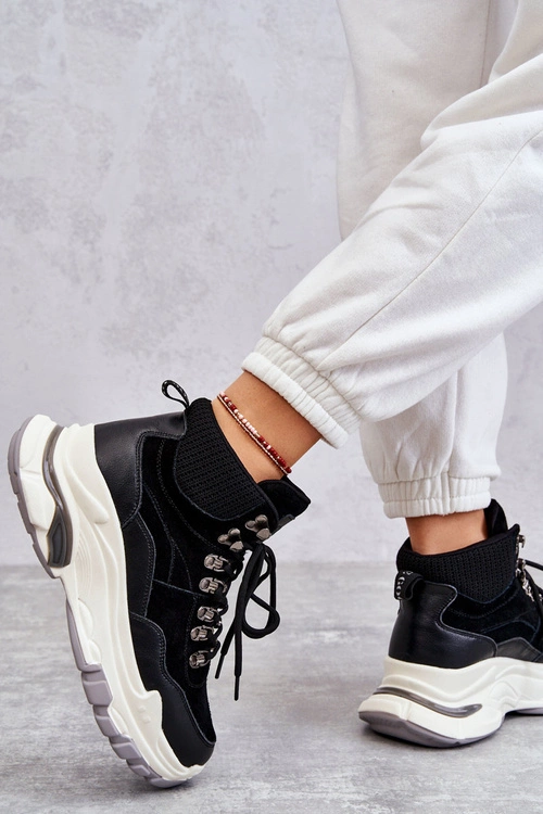 Damskie Wysokie Buty Sportowe GOE KK2N4098 Czarne