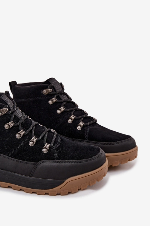 Zamszowe Buty Trekkingowe Męskie Big Star SS174265 Czarne