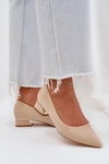 Czółenka Na Niskim Obcasie I Szpiczastymi Noskami Beżowe Terilara 
